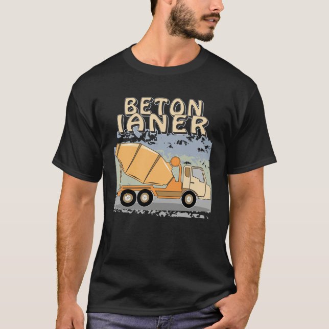 T-shirt Concrete Mixer Construction Site Construction Work (Devant)