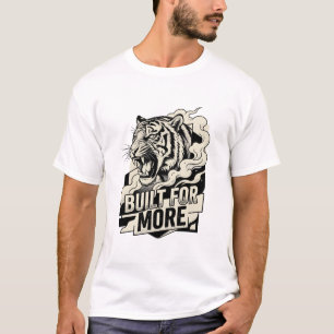 T-shirt Conçu Pour Plus Tigre Rugissant Géométrique Motiva