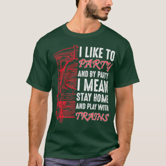 T-shirt Conducteur Conduisant Le Train Au-Dessus Des Piste