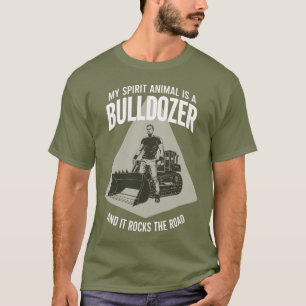 T-shirt Conducteur de bulldozer rétro silhouette minimalis