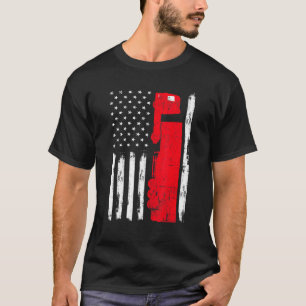 T-shirt Conducteur de camion américain Drapeau 18 Wheeler