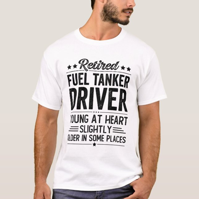 T-shirt Conducteur de camion-citerne à carburant retraité (Devant)