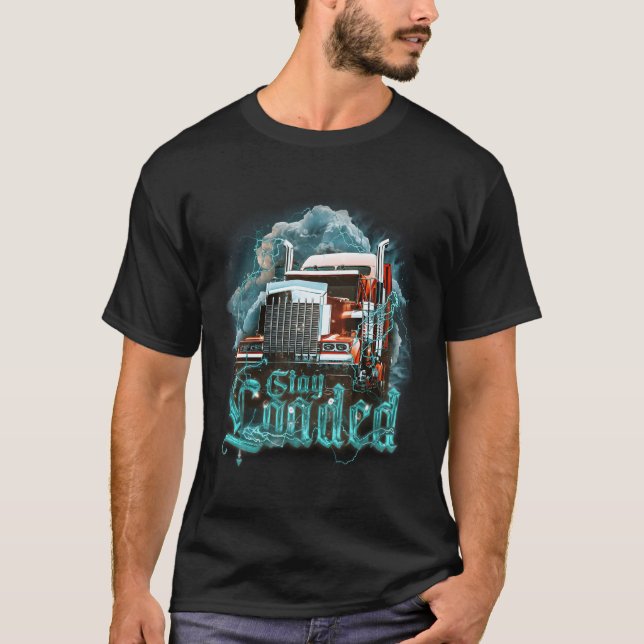 T-shirt Conducteur De Camion Pour Papa Big Rig Semi-Traile (Devant)