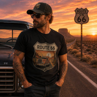 T-shirt Conducteur de camion sur la route 66