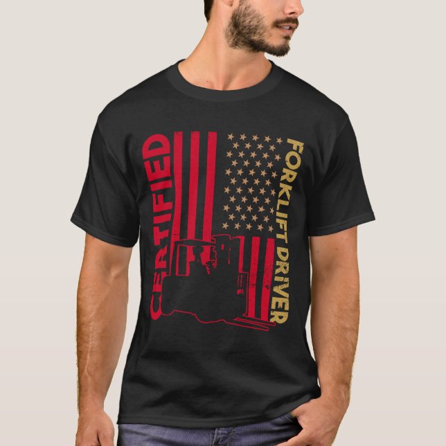 T-shirt Conducteur de chariot élévateur à fourche certifié (Devant)