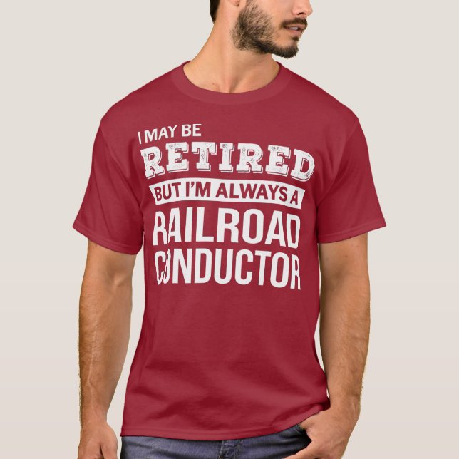 T-shirt Conducteur de chemin de fer retraité cadeau amusan (Devant)