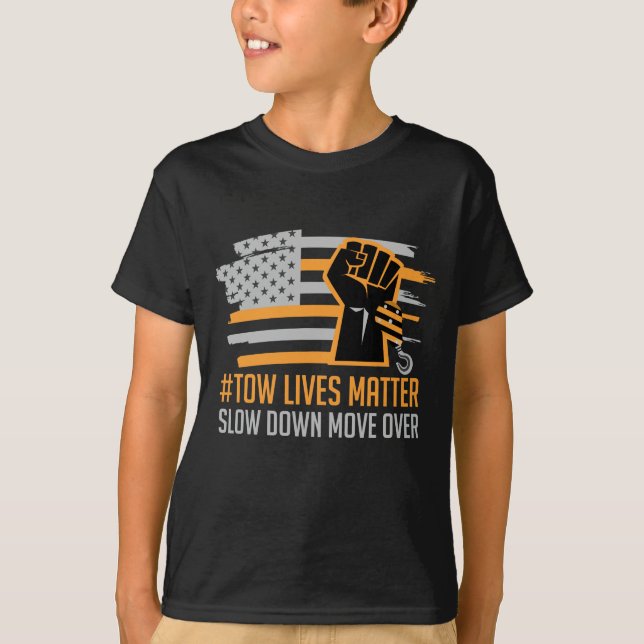 T-shirt Conducteur de remorqueur américain de remorquage (Devant)