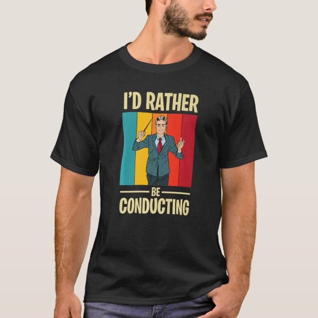 T-shirt Conduite avec Conductor et Baton en orche musicale (Devant)