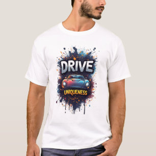 T-shirt Conduite unique de graffiti de voiture de sport