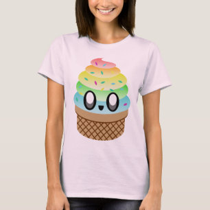 T-SHIRT CÔNE YAY DÉLICIEUX DOUX D'ARC-EN-CIEL DE CRÈME