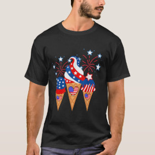 T-shirt Cones de crème glacée 4 juillet Patriotique de vac
