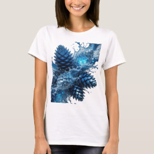T-shirt Cones de pin givrés argentés Texte Design