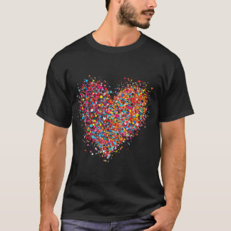 T-shirt Confetti Heart Valentines Day Pour Les Femmes Ados