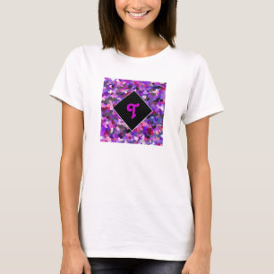 T-shirt Confetti violet monogramme