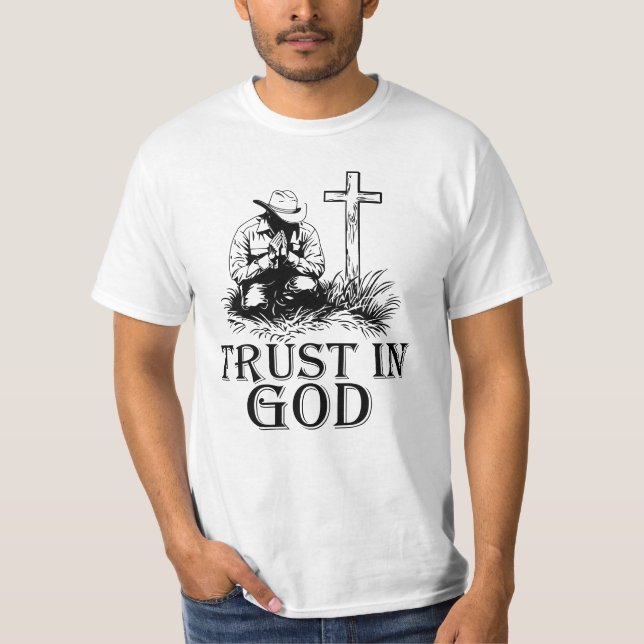 T-shirt Confiance En Dieu, Cowboy (Devant)
