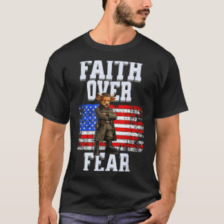 T-shirt Confiance plutôt que peur drapeau américain design
