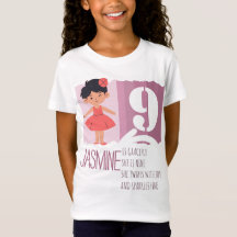 Confident Pink Ballerina Girl 9th Birthday Rhyme