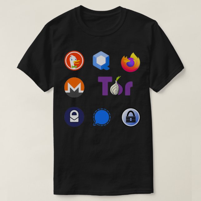 T-shirt Confidentialité sticker pack cadeau Signal Firefox (Design devant)