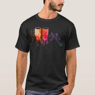 T-shirt Conga coloré sur la feuille de musique pour Conga 