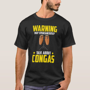T-shirt Conga Drum Music Instrument Leçon Player Débutant