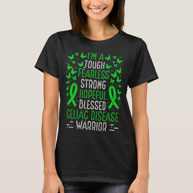 T-shirt Connaissance de la maladie coeliaque Ruban Guerrie (Devant)