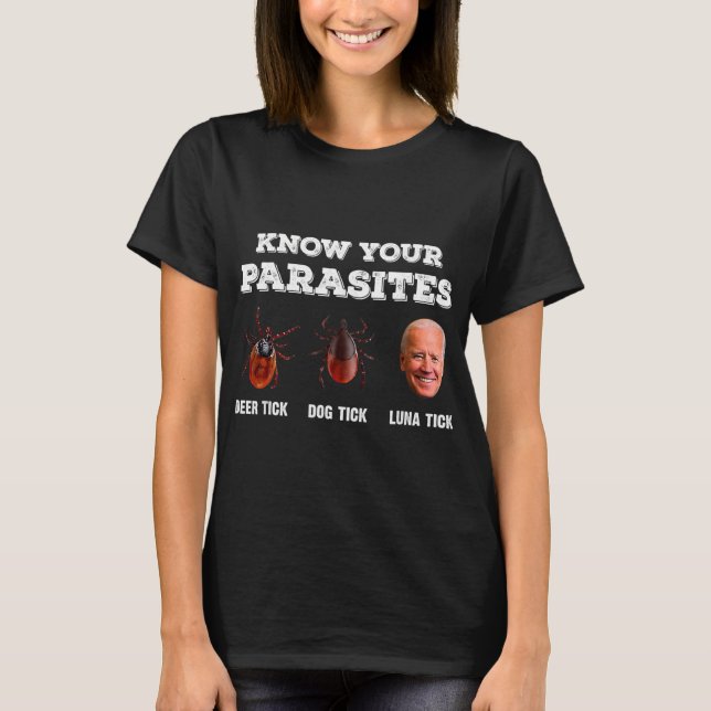 T-shirt Connaissez vos parasites Anti Joe Biden (Devant)