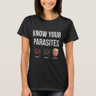 T-shirt Connaissez vos parasites vider le président Trump 