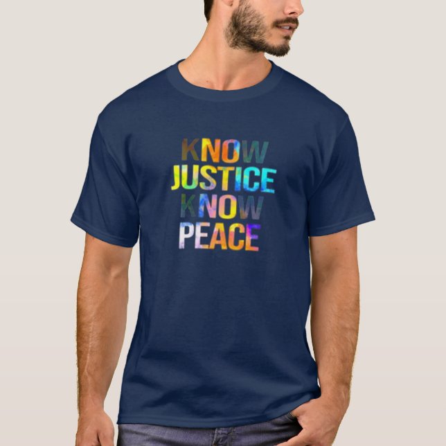 T-shirt Connaître les juges connaître la paix classique dr (Devant)