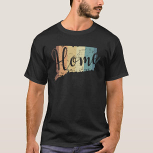 T-shirt Connecticut Home Map Outline USA Amérique