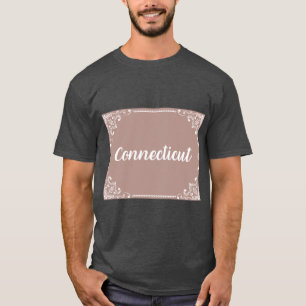 T-shirt Connecticut Monogram Style Boho Pastel Rose