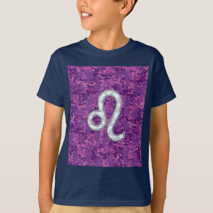 T-shirt Connexion Leo sur Camouflage numérique Fuchsia ros