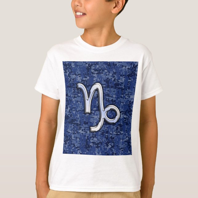 T-shirt Connexion Zodiac Capricorne sur Camouflage numériq (Devant)