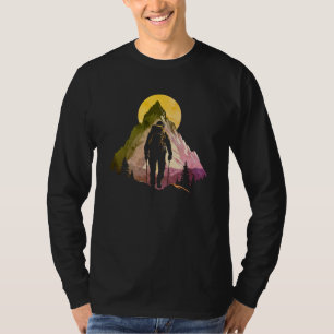 T-shirt Conquérir le pic Silhouette de randonneur de monta