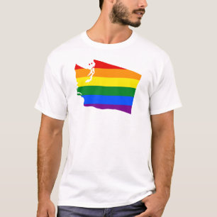 T-shirt Conscience de gay pride de drapeau de la carte