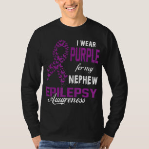 T-shirt Conscience de l'épilepsie Je porte le violet pour 