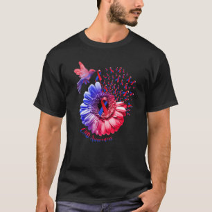 T-shirt Conscience de l'oiseau de mer Tournesol Bleu et ro