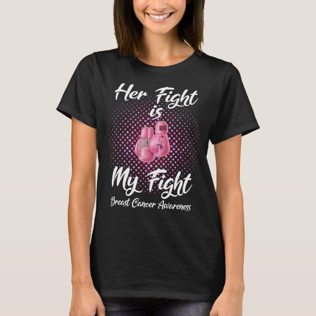 T-shirt conscience du cancer du sein gants de boxe rose Gu (Devant)