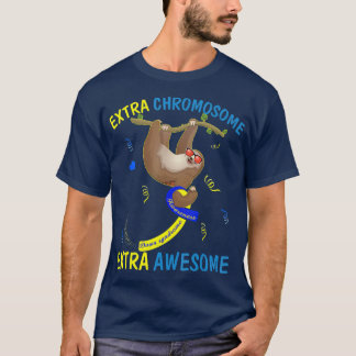 T-shirt Conscience du syndrome de Down Extra Awesome Sloth