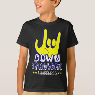 T-shirt Conscience du syndrome de Down Je vous aime ASL SI