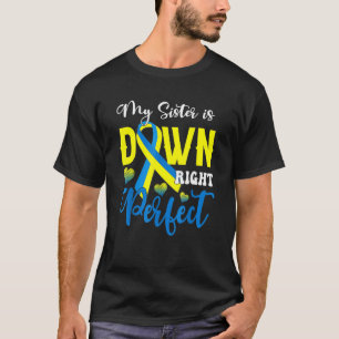 T-shirt Conscience du syndrome de Down Ma soeur est en bas
