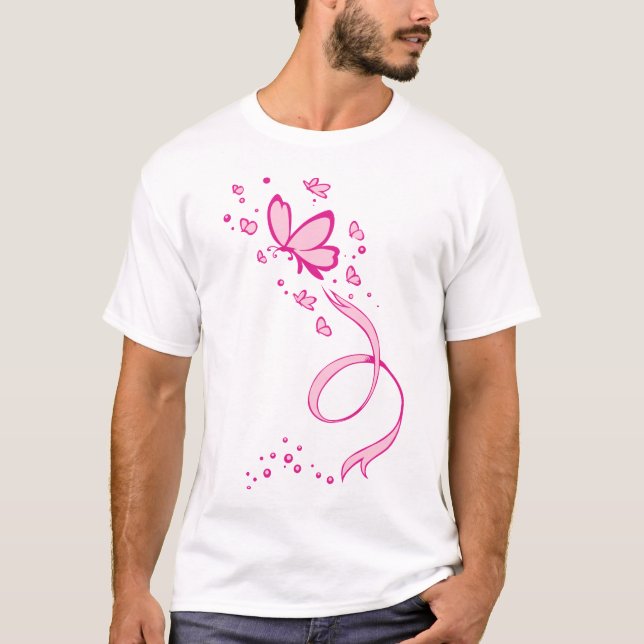 T-shirt Conscience rose de cancer du sein de ruban de (Devant)