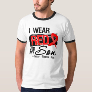 T-shirt Conscience rouge de ruban - fils