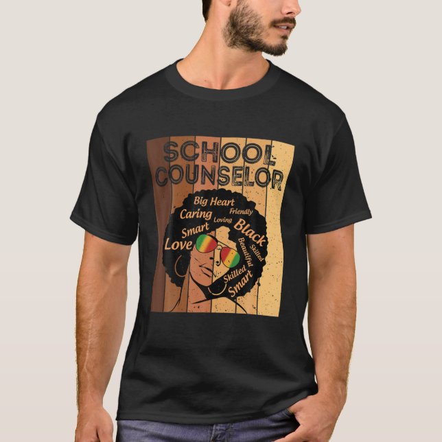 T-shirt Conseiller scolaire Afro-Africain-Américain Noir H (Devant)