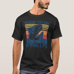 T-shirt Conseils de pliage et lèvres déchirées Pêche vinta
