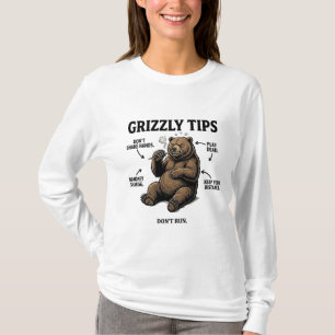 T-shirt Conseils drôles pour survivre aux ours grizzlis Hu