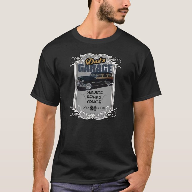 T-shirt Conseils et réparations pour le garage de papa (Devant)