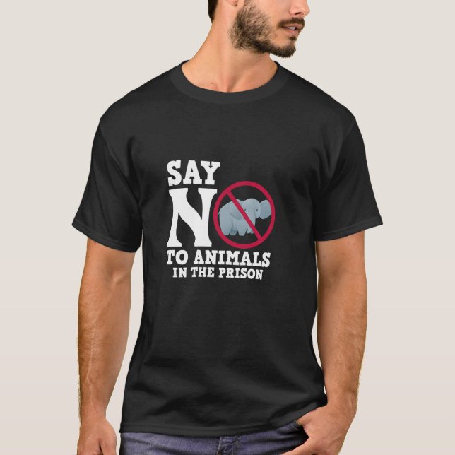 T-shirt Conservation des éléphants Dire non aux animaux da (Devant)