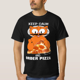 T-shirt CONSERVER CALME ET COMMANDER PIZZA Senor Gato™ Drô