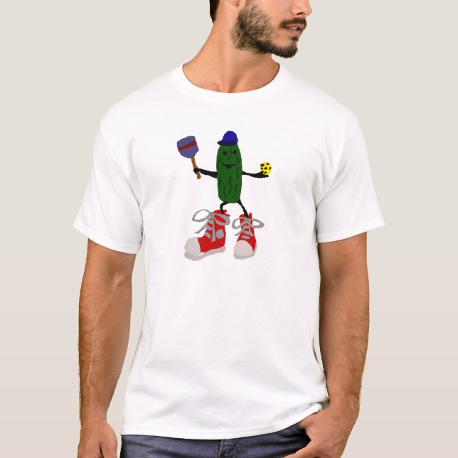 T-shirt Conserves au vinaigre drôles tenant Pickleball et (Devant)