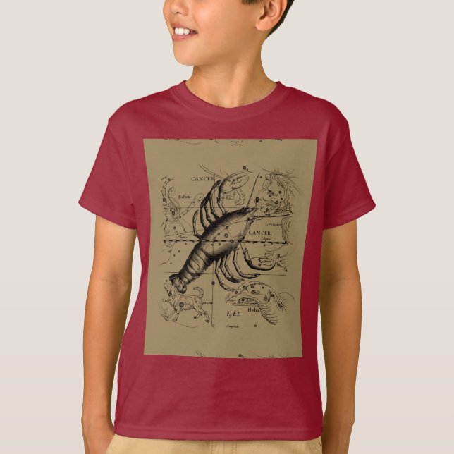 T-shirt Constellation du cancer par Hevelius vers 1690 (Devant)
